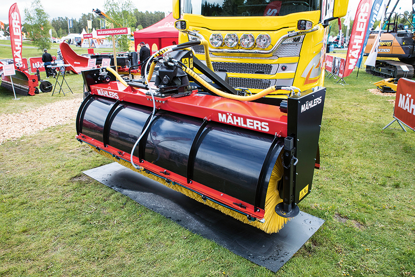 Mählers lanserar en ny robust sopvals för lastbil och hjullastare. Sopvalsen premiärvisades på MaskinExpo. Foto: Per Eriksson