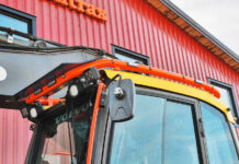 Stilren takbåge för Volvos grävmaskiner